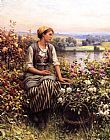Daniel Ridgway Knight Famous Paintings - Knight Daydreaming